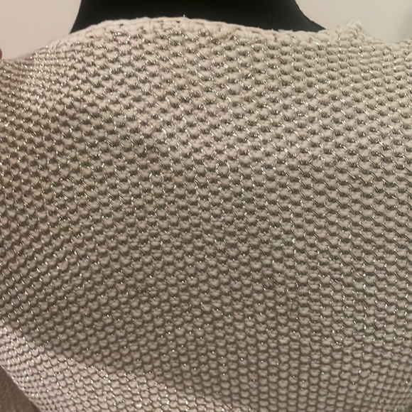 MAJE Blazer jacket cream knitted with gold lurex front zip closure - Picture 5 of 6